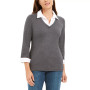 Cotton Layered-Look Woven Top, Created for Macy's