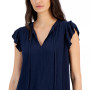 Women's Textured Flutter-Sleeve Top, Created for Macy's