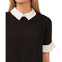 Women's Short Sleeve Color Blocked Collared Blouse