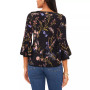 Petite Contrast-Trim Bell-Sleeve Top