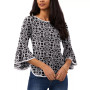 Petite Contrast-Trim Bell-Sleeve Top