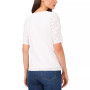 Women's Short Sleeve Eyelet-Embroidered Knit Top