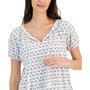 Women's Cotton Printed Tasseled Peasant Top, Created for Macy's