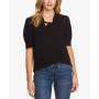 Women's Short Sleeve Ruffled V-Neck Tie Blouse