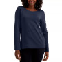 Petite Long Sleeve Cotton Scoop-Neckline Top, Created for Macy's