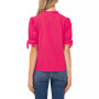 Women's Cotton Ruffled Bow Sleeve Mock Neck Blouse