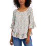 Women's Printed On Off Knit Top, Created for Macy's