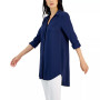 Women's Roll-Tab Button-Down Long Blouse, Created for Macy's, Regular & Petite
