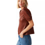 Women's Jane Faux-Leather Puff-Sleeve Top