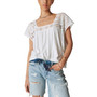 Women's Square-Neck Lace-Sleeve Tee