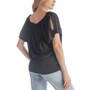 Women's Short Sleeves Slit Shoulder Top