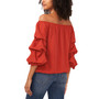 Women's Off-The-Shoulder Bubble-Sleeve Blouse