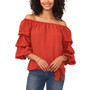 Women's Off-The-Shoulder Bubble-Sleeve Blouse
