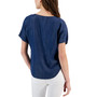 Women's Denim Boat-Neck Short-Sleeve Top