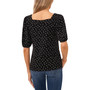 Women's Printed Square-Neck Puff-Sleeve Knit Top