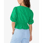 Women's Cotton Embroidered Peplum-Hem Top