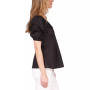 Women's Poplin V-Neck Ring Top
