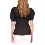 Women's Poplin V-Neck Ring Top