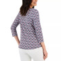Petite Cotton3/4 Sleeve Leona Fans Boatneck Top, Created for Macy's