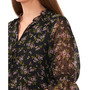 Women's Floral-Print Tie-Neck Clip-Dot Blouse