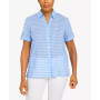 Women's Classics Stencil Short Sleeve Button Down Top