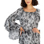 Women's Animal-Print On & Off-the-Shoulder Bell Sleeve Top
