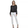 Women's Boat-Neck Long-Sleeve Crinkle Top