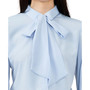 Women's Long Sleeve Button-Up Bow Neck Blouse