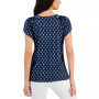 Women's Printed Pleated-Neck Top, Created for Macy's