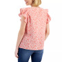 Petite Cotton Gauze Flutter-Sleeve Top, Created for Macy's