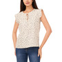 Women's Printed Cap-Sleeve Tie-Neck Blouse