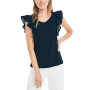 Women's Eyelet Short Sleeve Top