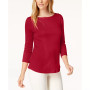 Women's Pima Cotton Boat-Neck Top, Created for Macy's