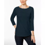Women's Pima Cotton Boat-Neck Top, Created for Macy's