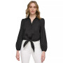 Women's Long Sleeve Tie-Waist Blouse