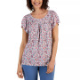 Petite Pleated Scoop-Neck Short-Sleeve Top, Created for Macy's