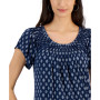 Petite Pleated Scoop-Neck Short-Sleeve Top, Created for Macy's
