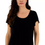 Petite Pleated Scoop-Neck Short-Sleeve Top, Created for Macy's