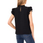 Women's Smocked-Yoke Ruffle-Sleeve Textured Top