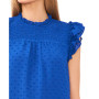 Women's Smocked-Yoke Ruffle-Sleeve Textured Top