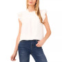 Women's Smocked-Yoke Ruffle-Sleeve Textured Top