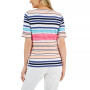 Women's Striped Boat-Neck Elbow-Sleeve Top, Created for Macy's