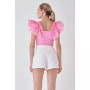 Women's Organza Ruffle with Knit Top