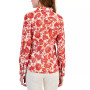 Women's Cotton Batik Floral Roll-Tab Shirt