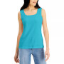Petite Cotton Square-Neck Tank Top, Created for Macy's