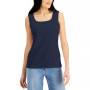 Petite Cotton Square-Neck Tank Top, Created for Macy's