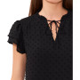 Women's Swiss-Dot Tiered-Flutter-Sleeve Blouse