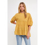 Women's Round Neck Tiered Flowy Blouse