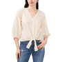 Women's Metallic-Stripe Tie-Front Blouse