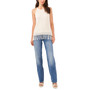 Women's Cotton Mesh-Stitch Fringed Halter Top